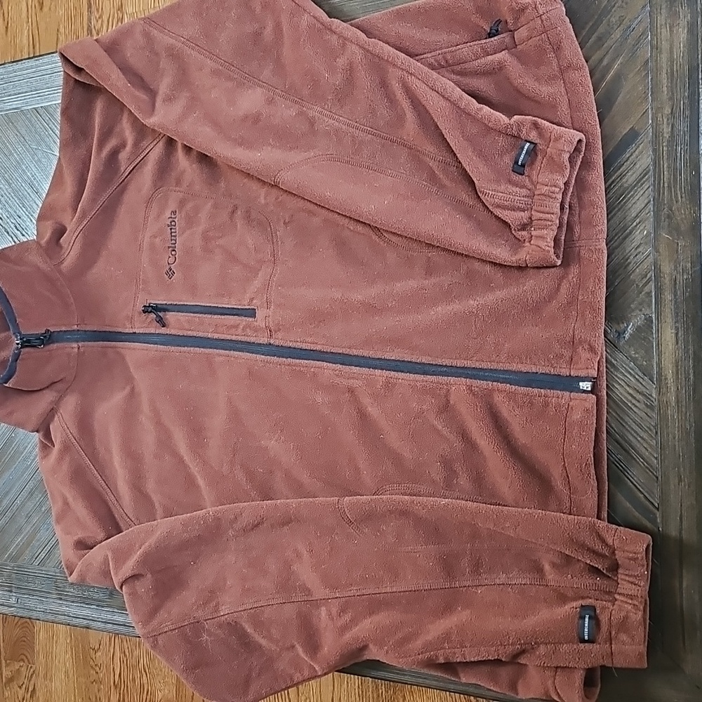 Men's Columbia Interchange Fill Zip Fleece. Brown Size XL